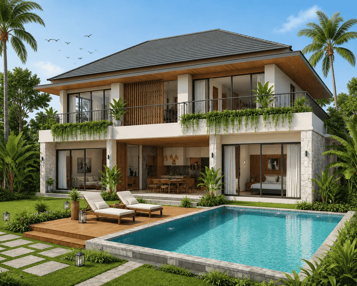 Desain rumah tropis kontemporer di Jakarta Selatan oleh ASATURA