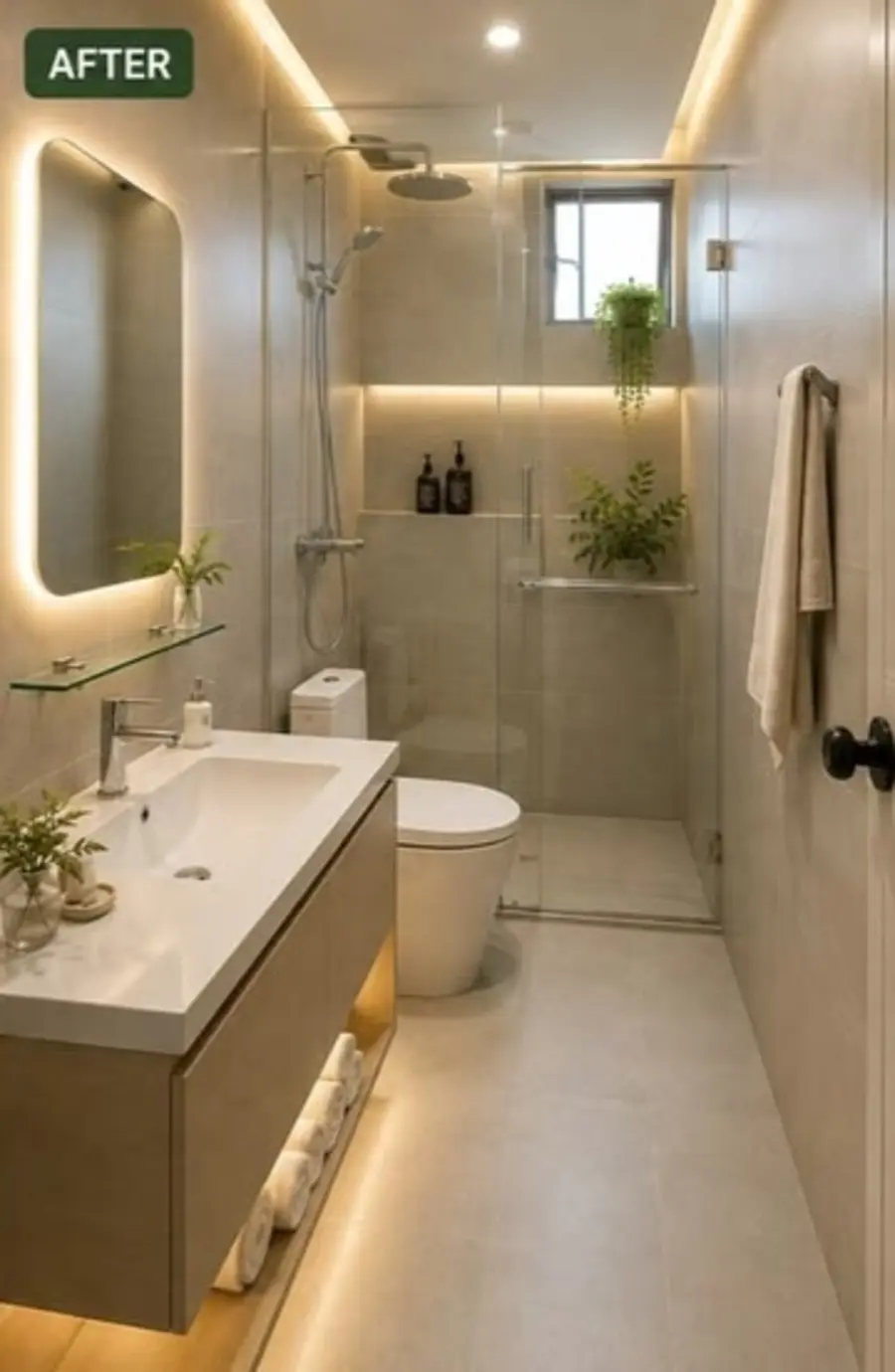 Kamar mandi setelah waterproofing dan keramik diganti baru oleh ASATURA